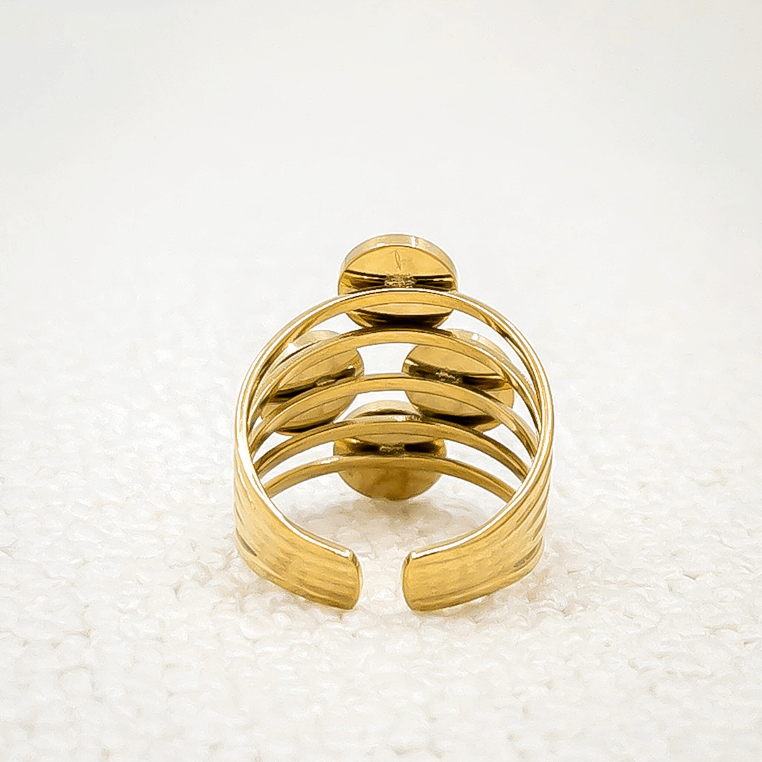 Bague réglable Diane | Pierres naturelles et acier inoxydable